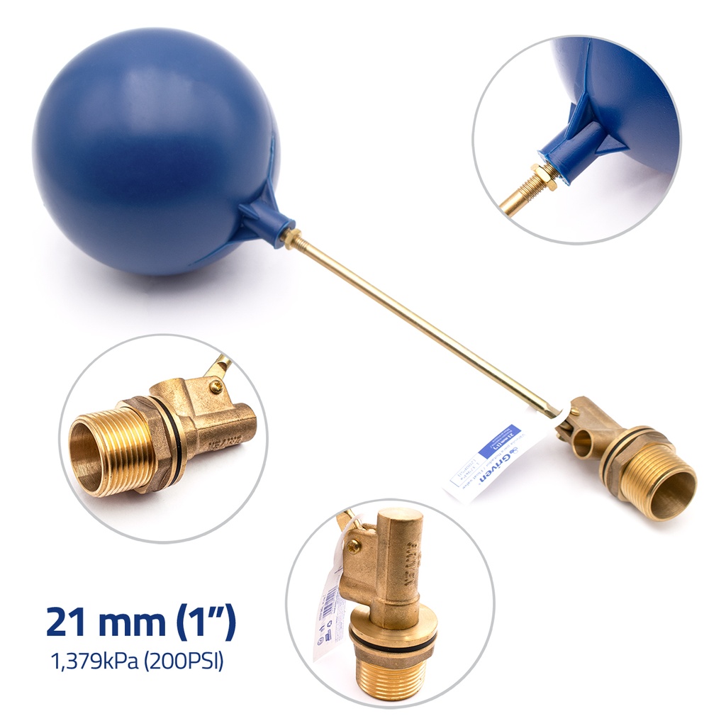 FLOTANTE BRONCE x 1" CON BOYA AZUL GRIVEN 7-003