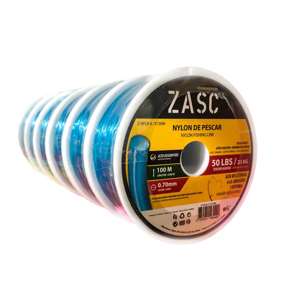 NYLON DE PESCAR 0.7MM/100M AZUL ZASC 7-004