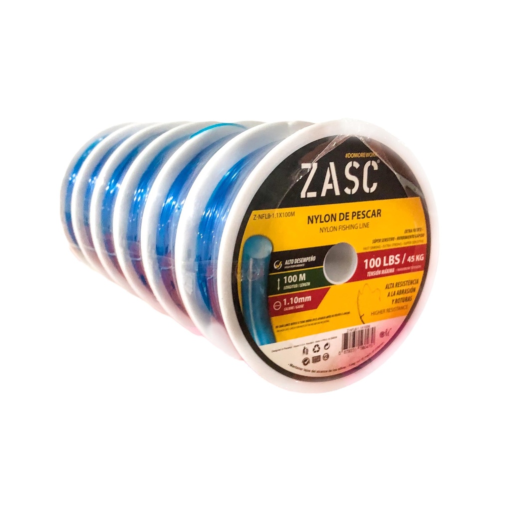 NYLON DE PESCAR 1.1MM/100M AZUL ZASC 7-005