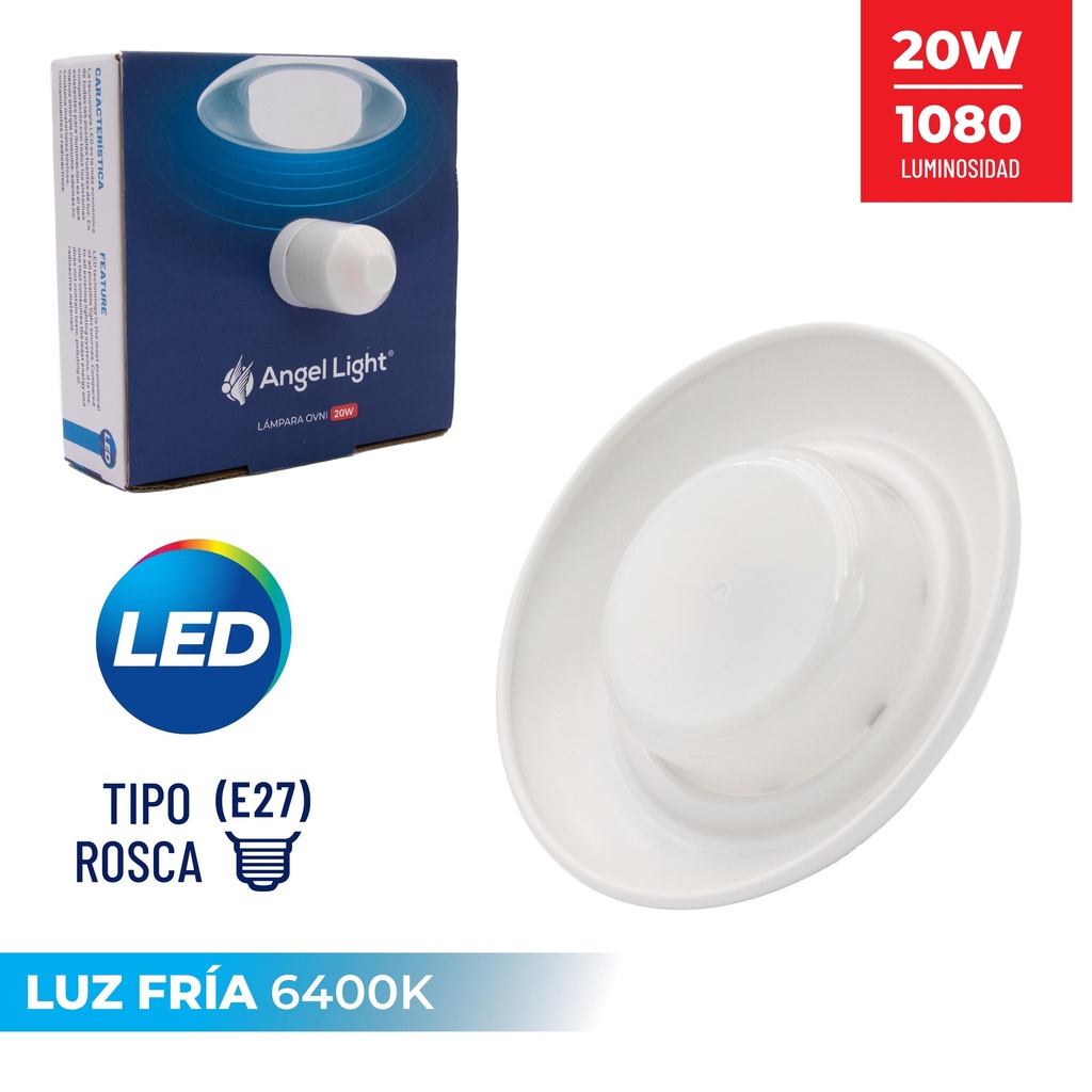 LAMPARA LED BLANCA OVNI 20W ANGEL LIGHT 7-038