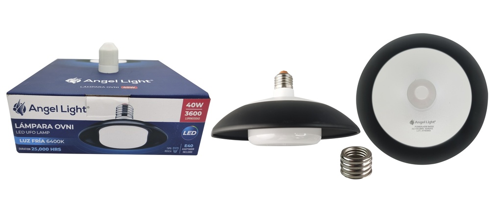 LAMPARA LED NEGRA OVNI 40W ANGEL LIGHT 7-039