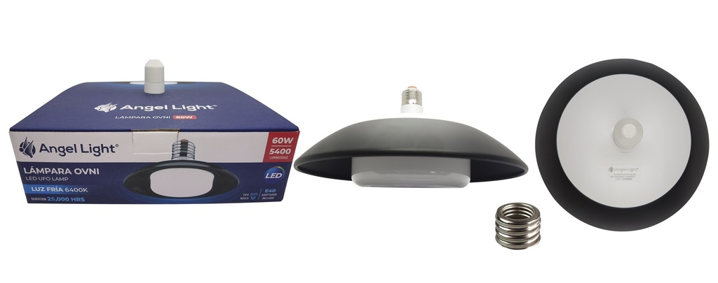 LAMPARA LED NEGRA OVNI 60W ANGEL LIGHT 7-041