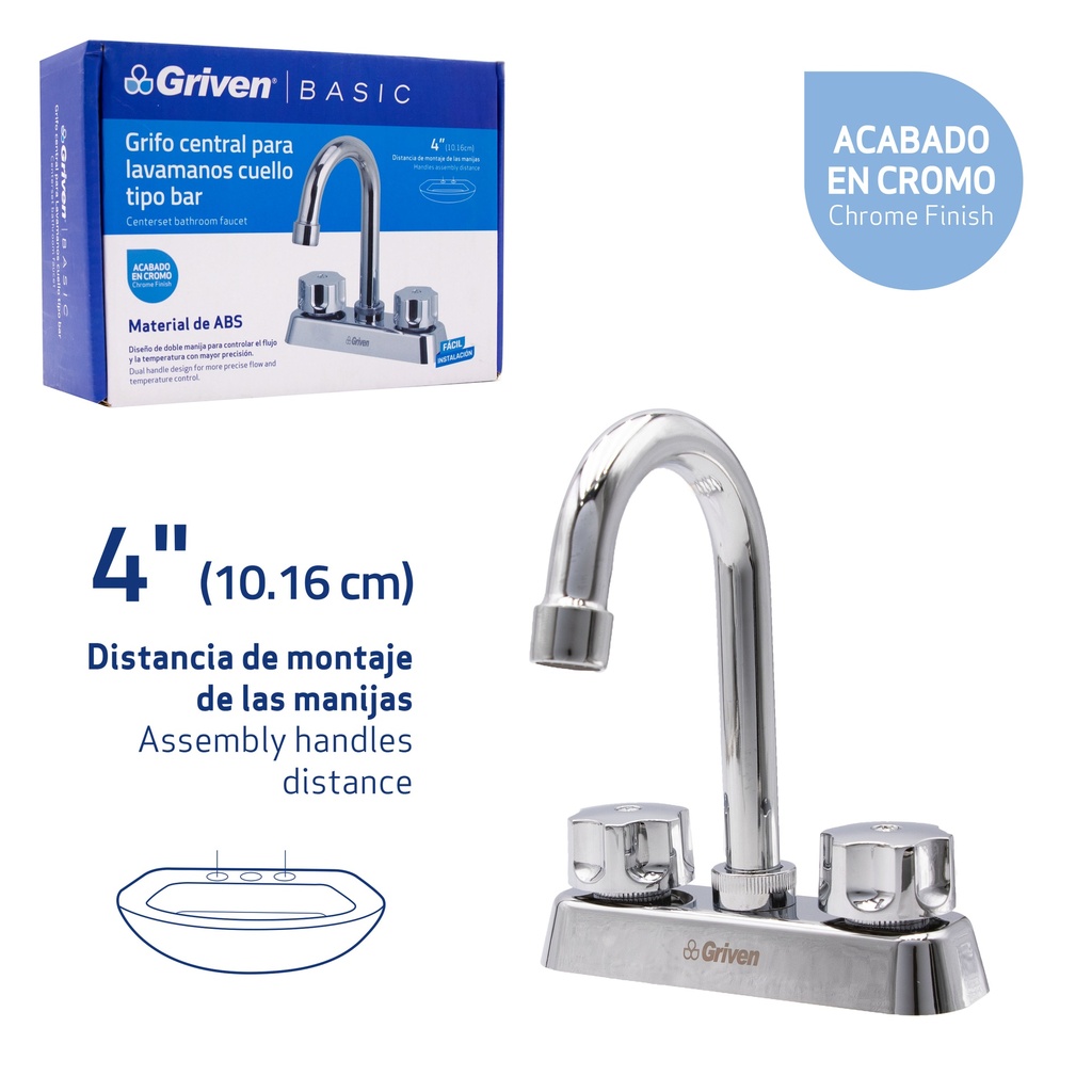 LLAVE LAVAMANO DOBLE PLAST/CROM GRIVEN BASIC 7-065