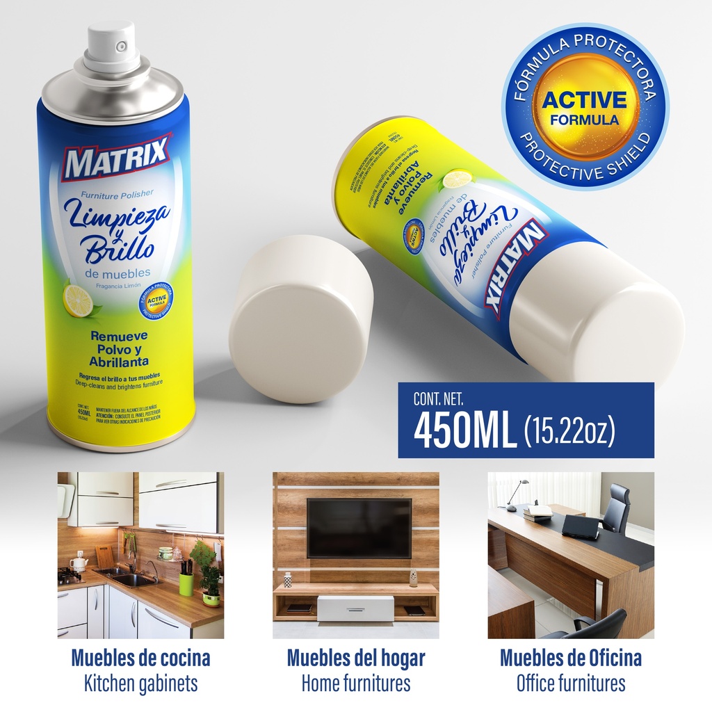 LIMPIADOR Y ABRILLANTADOR P/MUEBLES x 450 ML MATRIX 7-101