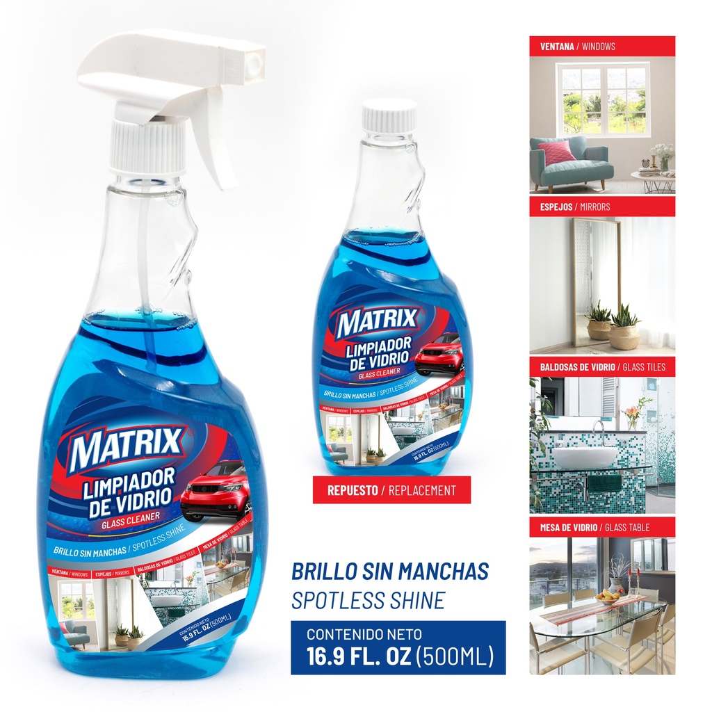 LIMPIADOR DE VIDRIOS x 500 ML MATRIX 7-102
