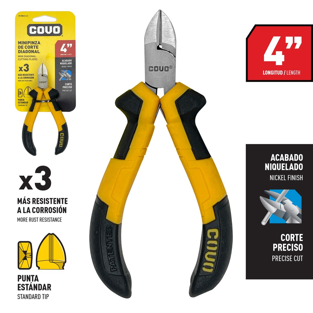 MINI ALICATE CORTE DIAGONAL 4" COVO 7-116