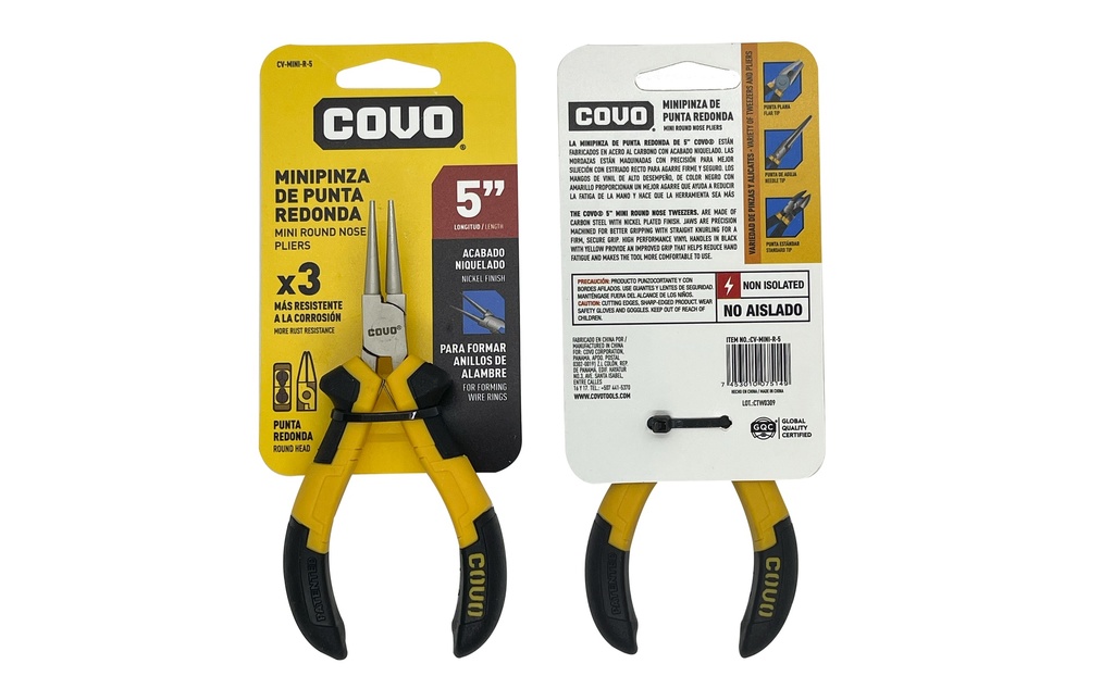 MINI ALICATE PUNTA REDONDA 5" COVO 7-120