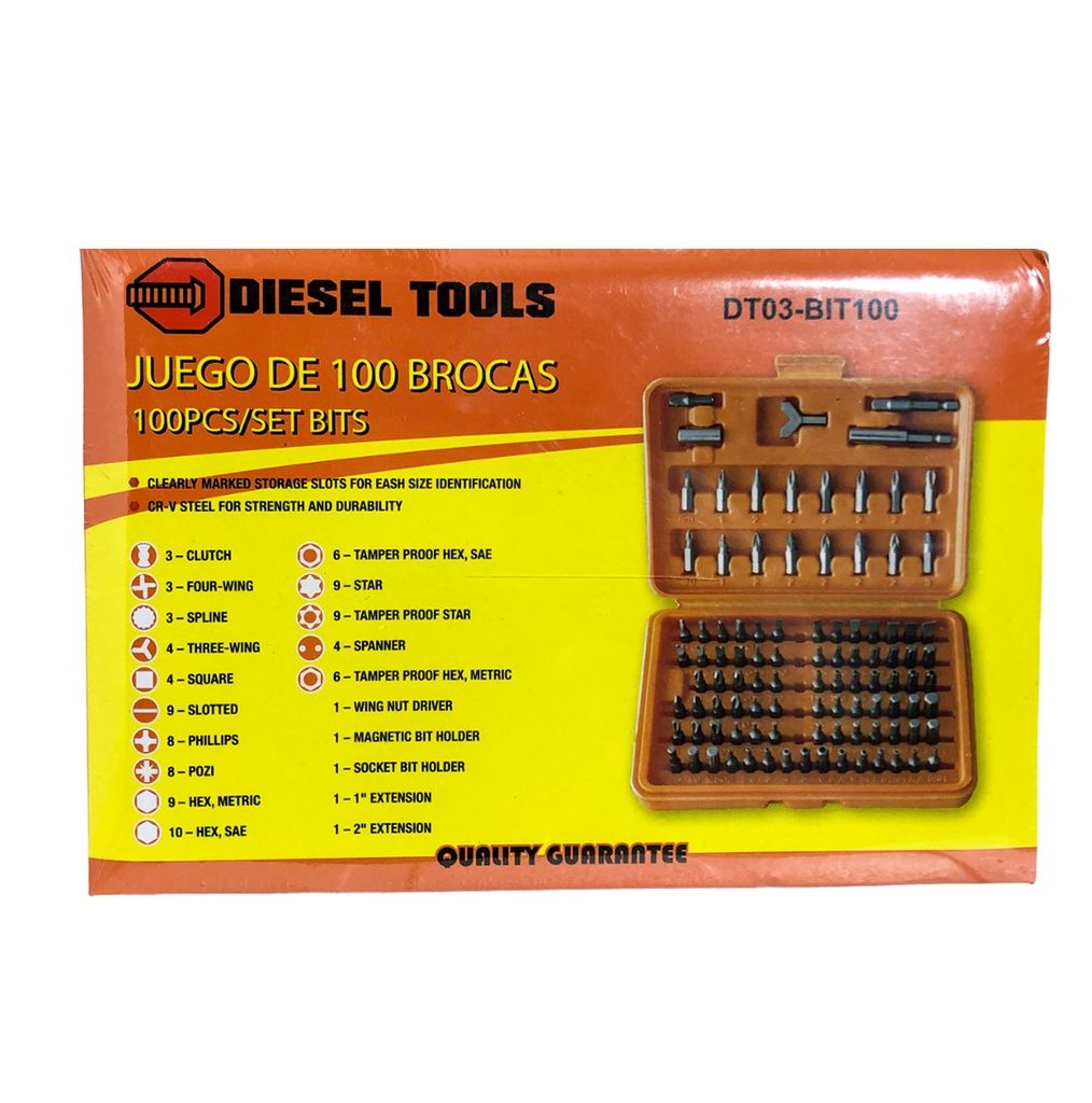 SET DE PUNTAS 100 PCS DIESEL TOOL 7-150