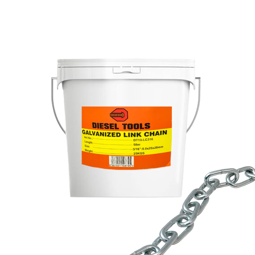 CADENA GALVANIZADA x 3/16 x 25KG DIESEL TOOL 7-161