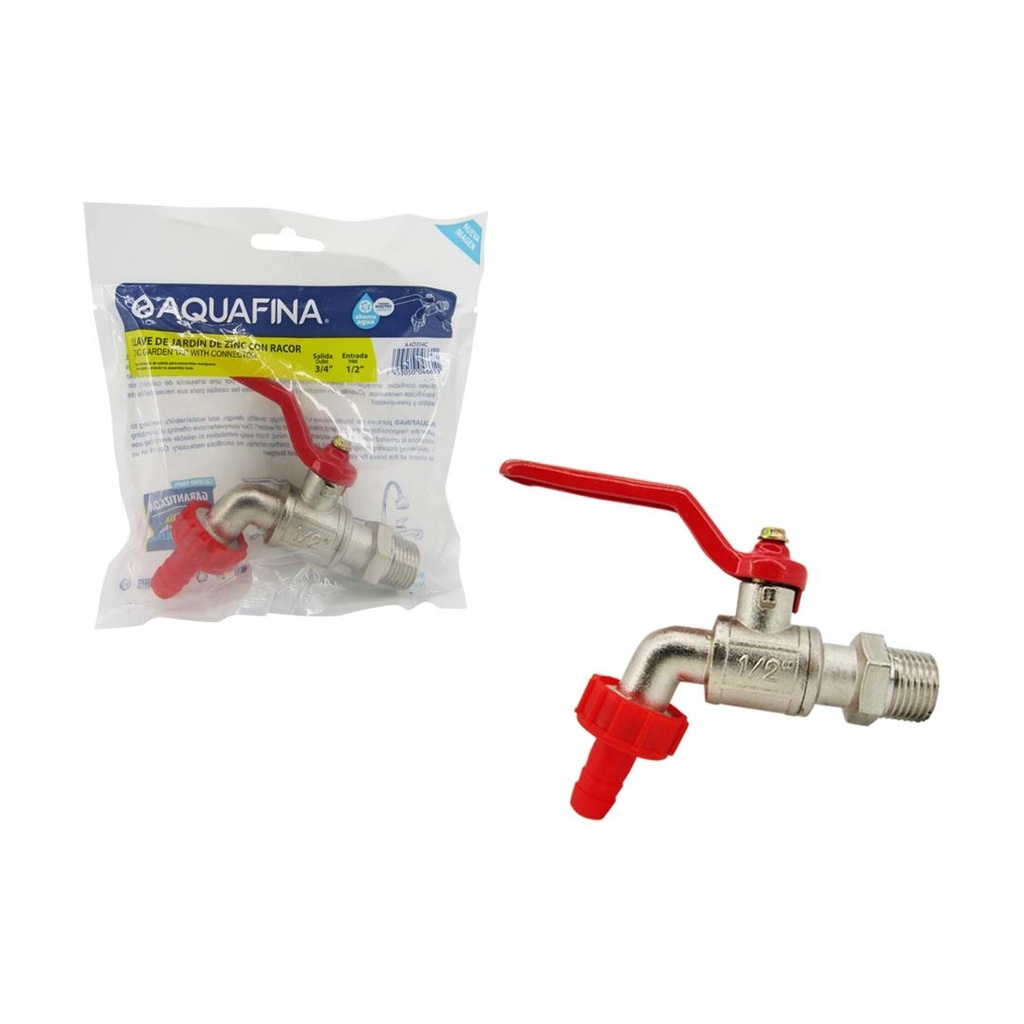 LLAVE MANGUERA PASO RAPIDO PLATEADA AQUAFINA 7-176