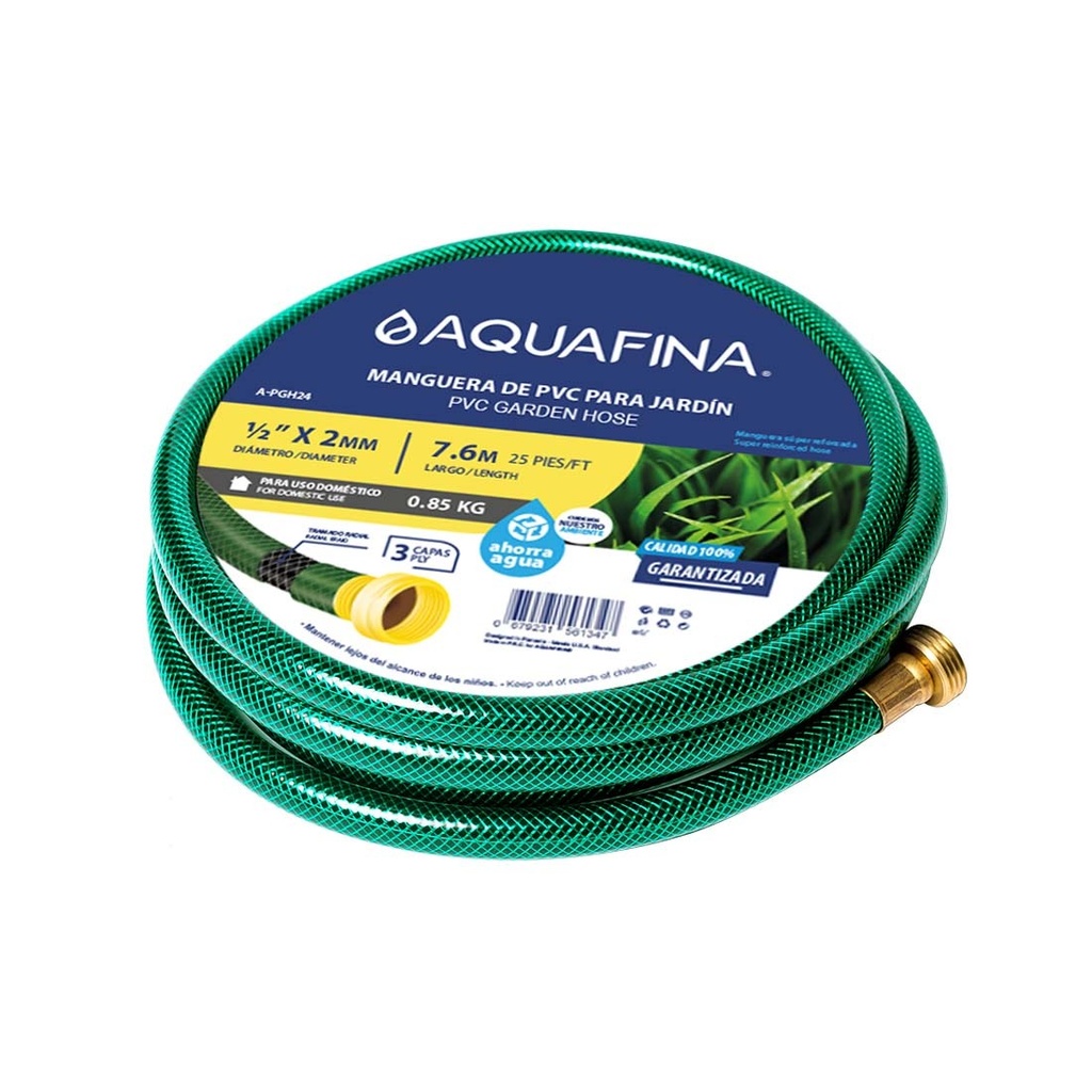 MANGUERA CUL C/CONEX 1/2" x 7,6 MTS AQUAFINA 7-177