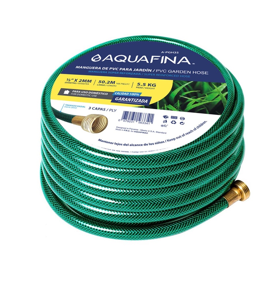 MANGUERA CUL C/CONEX 1/2" x 50,2 MTS AQUAFINA 7-180