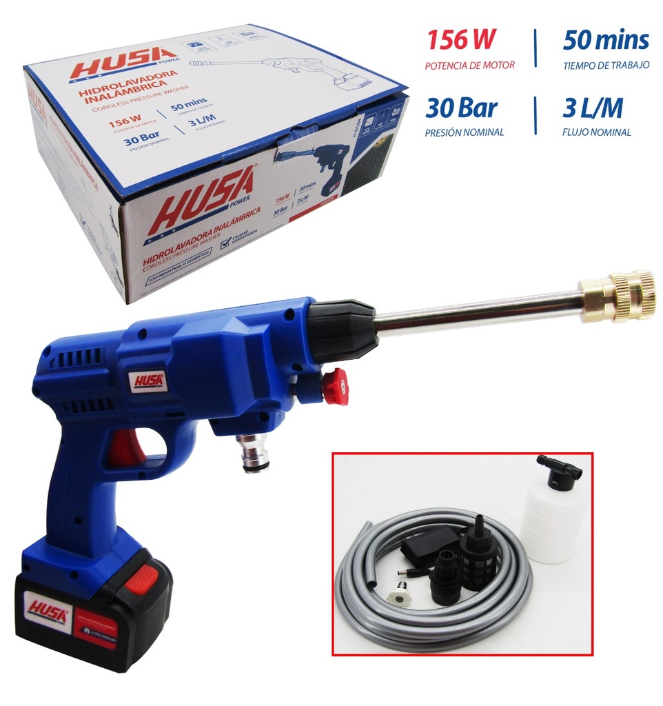 HIDROLAVADORA INALAMBRICA 156W-12V HUSA 7-190