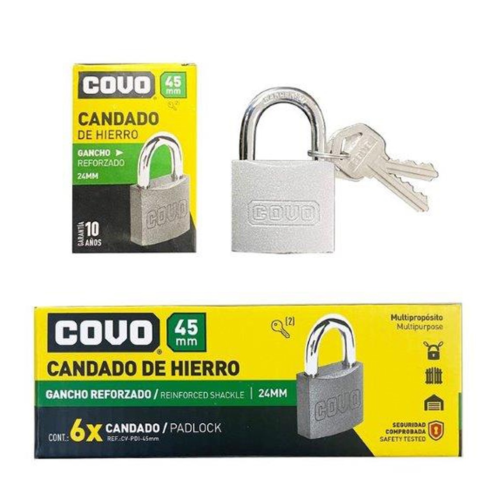 CANDADO HIERRO ARCO 45MM COVO 7-215