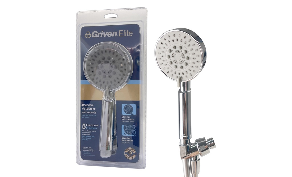 REGADERA D/BAÑO C/MANGUERA GRIVEN ELITE 7-254