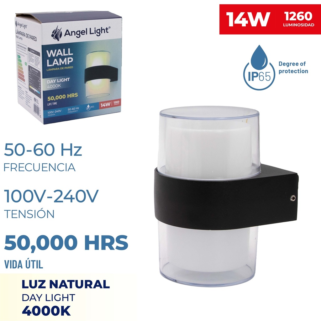 LAMPARA DE PARED 14W LUZ NATURAL ANGEL LIGHT 7-264