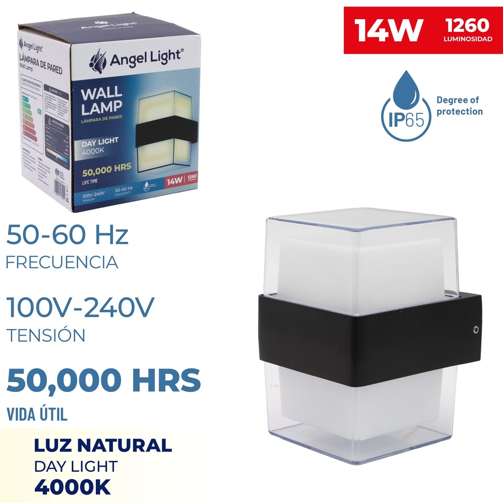 LAMPARA DE PARED 14W LUZ NATURAL ANGEL LIGHT 7-265