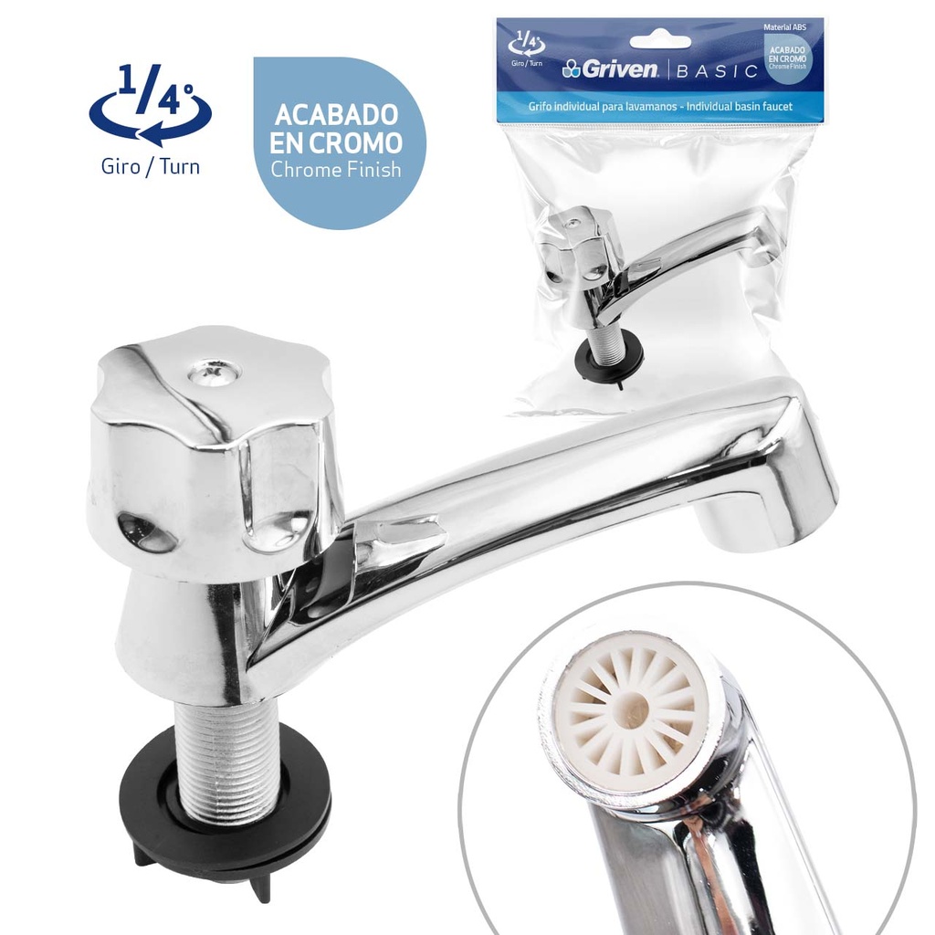LLAVE LAVAMANO IND PLAST/CROM GRIVEN BASIC 7-277
