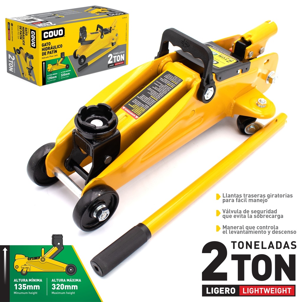 GATO HIDRAULICO T/CAIMAN 2 TON COVO 7-283