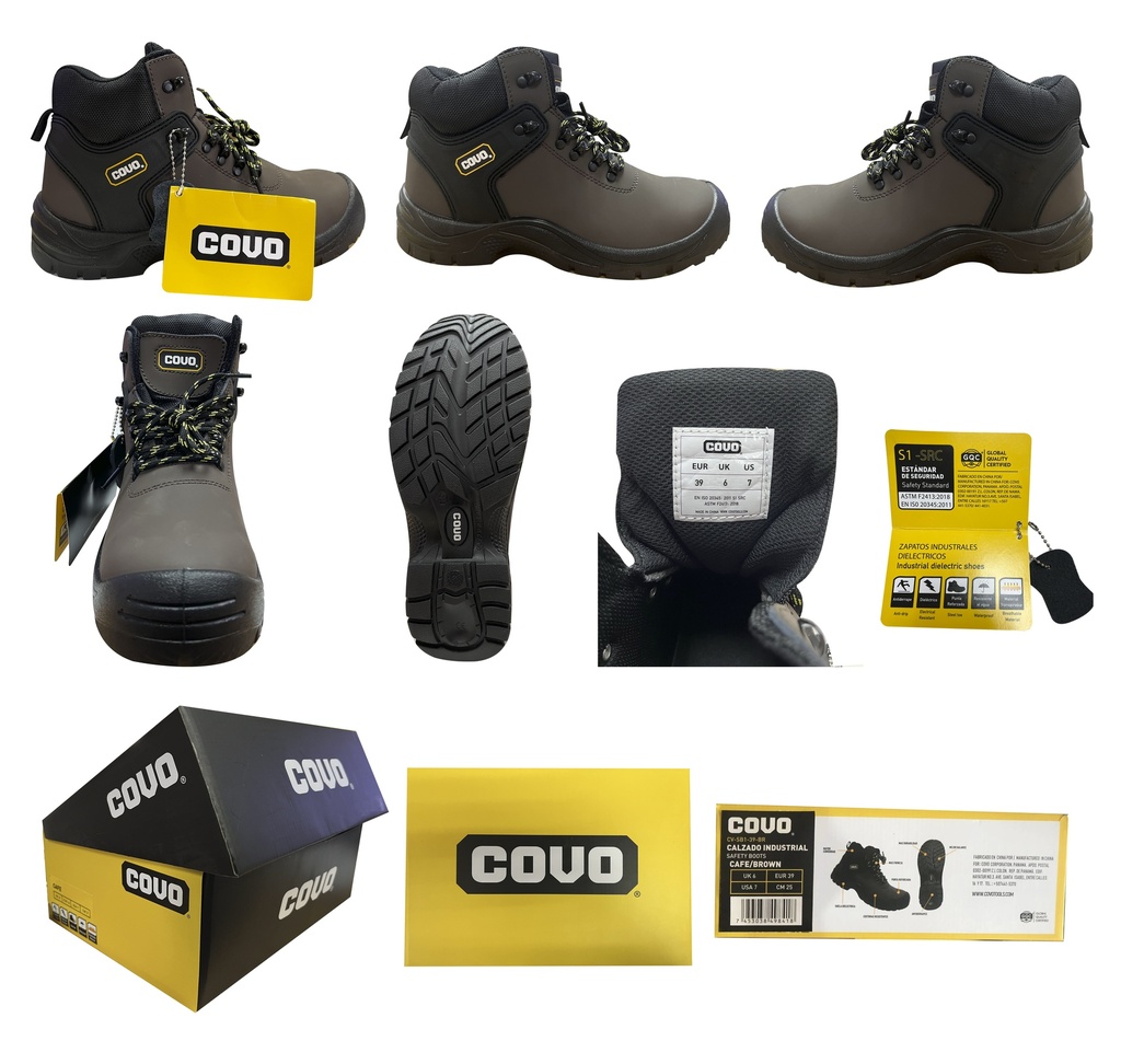 BOTAS DE SEGURIDAD MARRON N 39 COVO 7-296