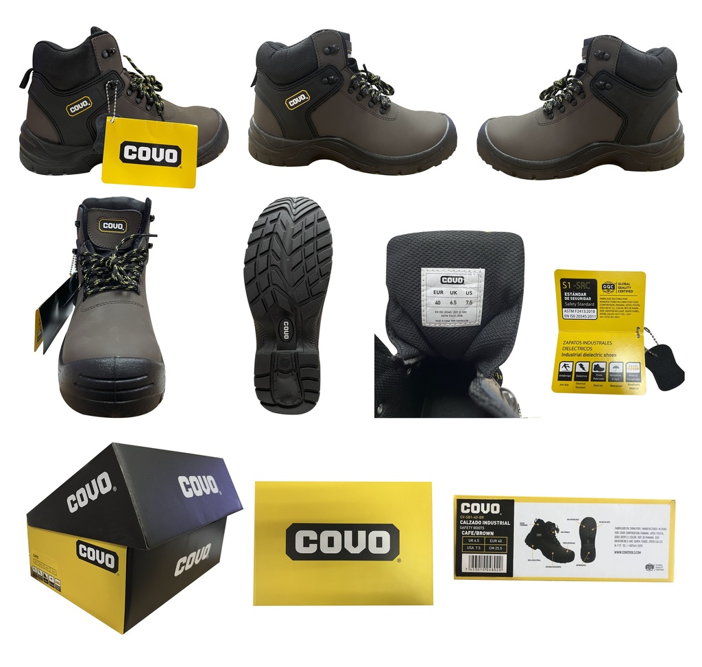 BOTAS DE SEGURIDAD MARRON N 40 COVO 7-297