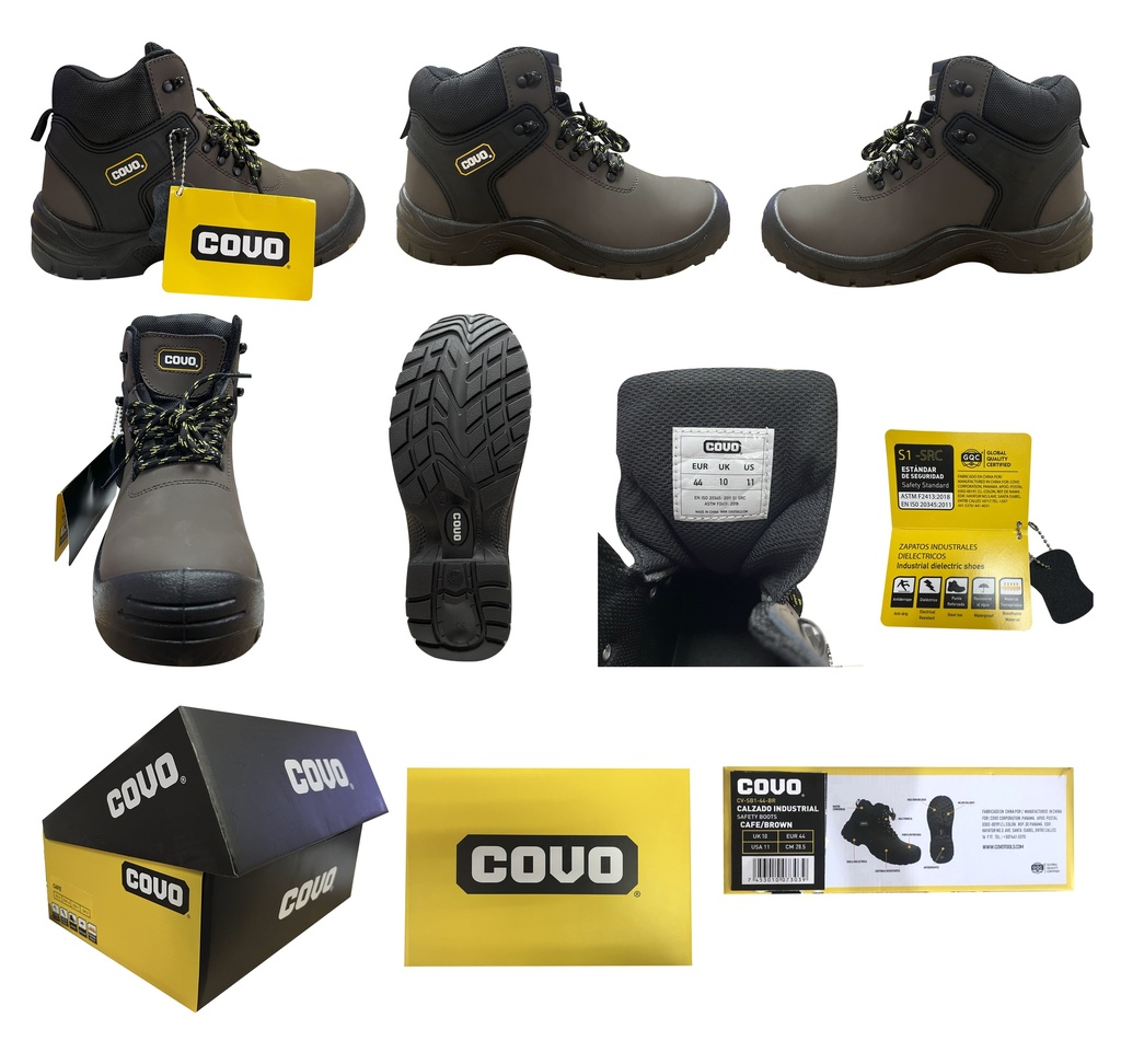 BOTAS DE SEGURIDAD MARRON N 44 COVO 7-301