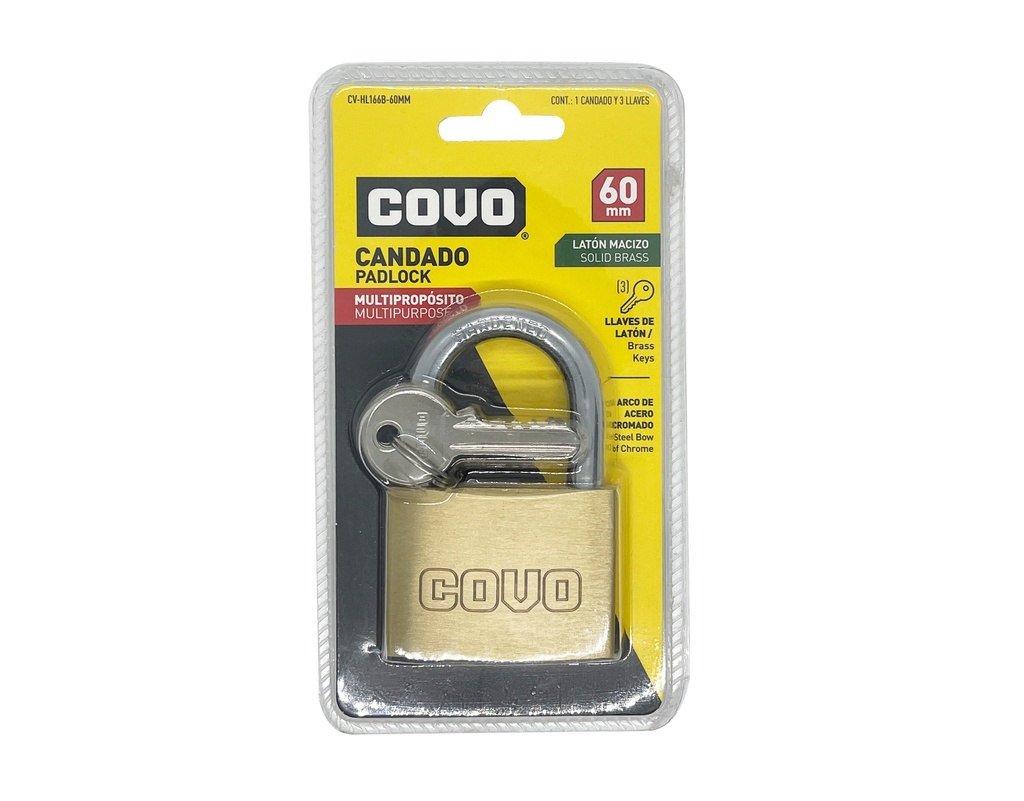 CANDADO LATON ARCO 60MM BL COVO 7-305