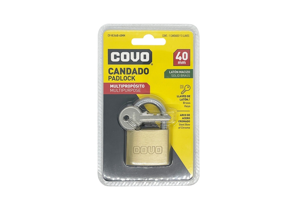 CANDADO LATON ARCO 40MM BL COVO 7-307