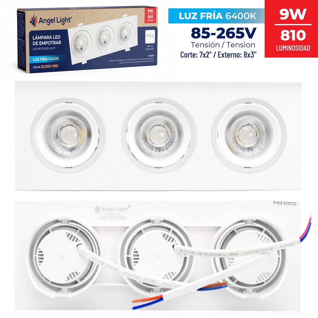 PANEL LED EMPOTRAR 9W ANGEL LIGHT 7-325