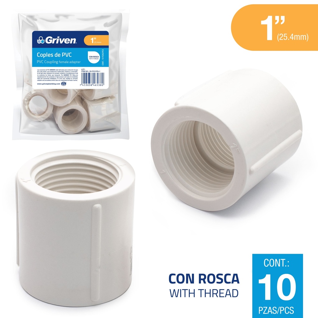 UNION PVC ROSCADA 1"DE GRIVEN 7-422