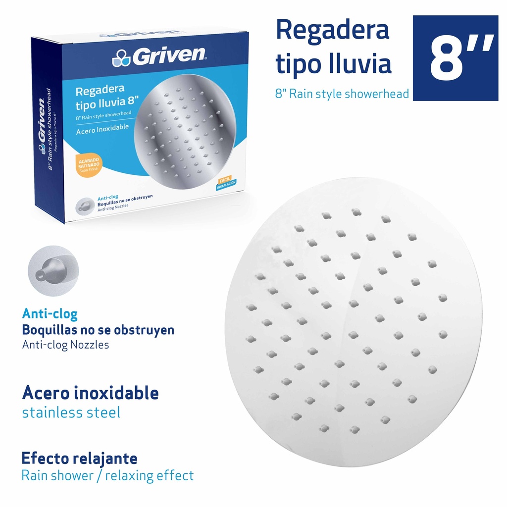 REGADERA REDONDA 8" GRIVEN 7-436