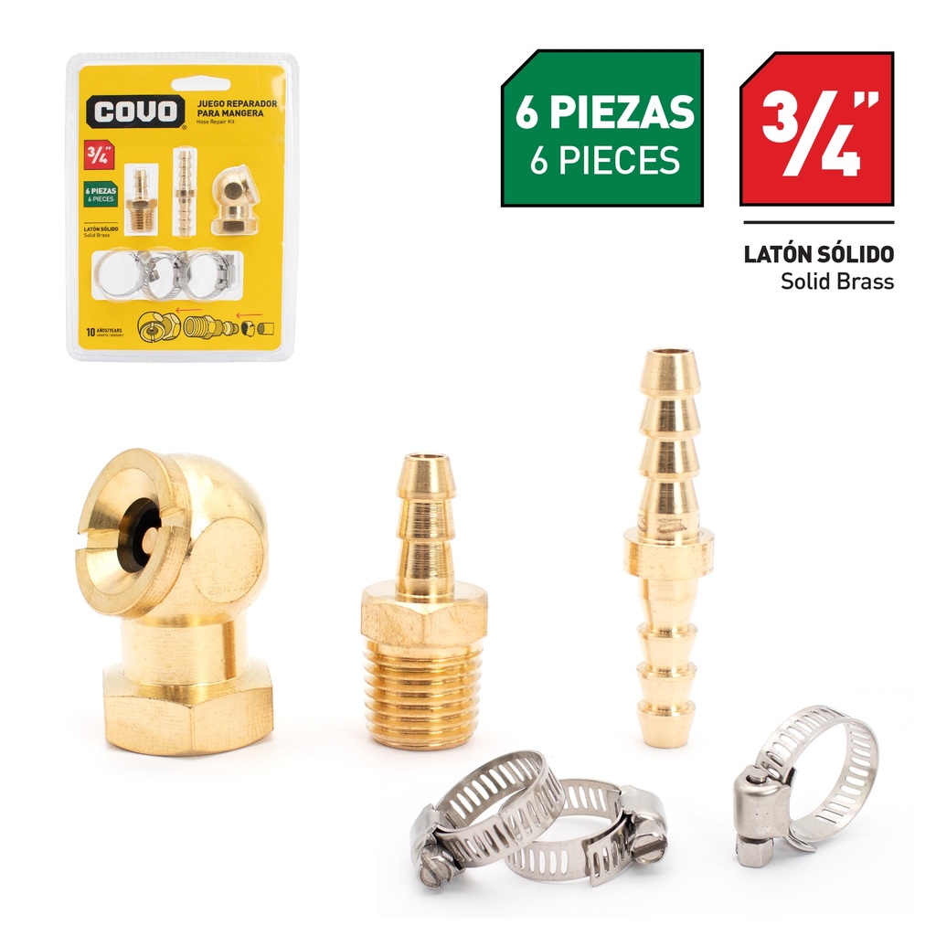 JUEGO P/MANGUERA DE COMPRESOR 6 PCS COVO 7-462