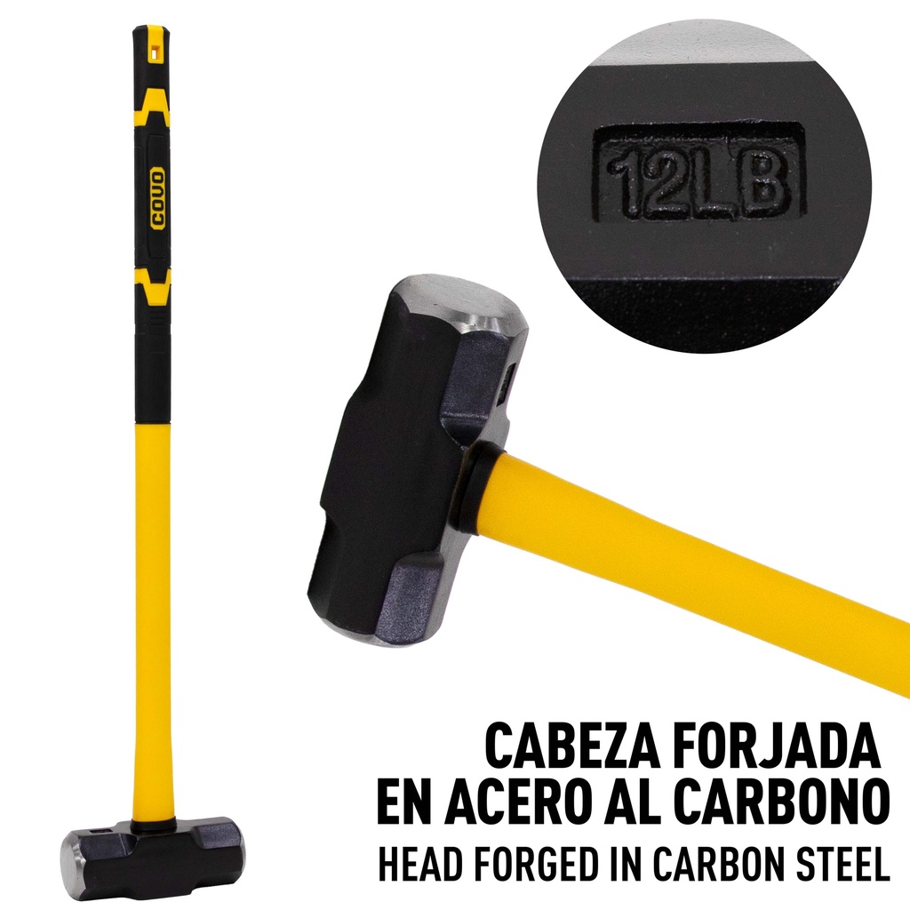 MAZO HIERRO M/FIBRA 12LBS COVO 7-494