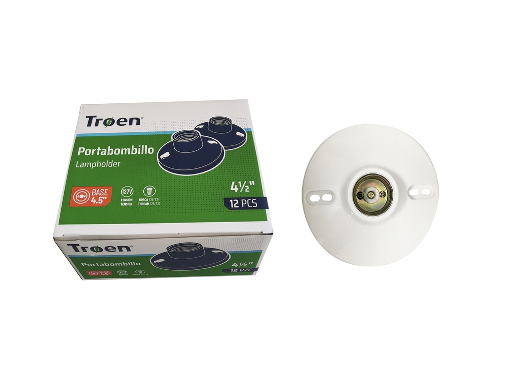 PLAFON DE PLASTICO BLANCO 4.5" TROEN (S/BOLSA) 7-496