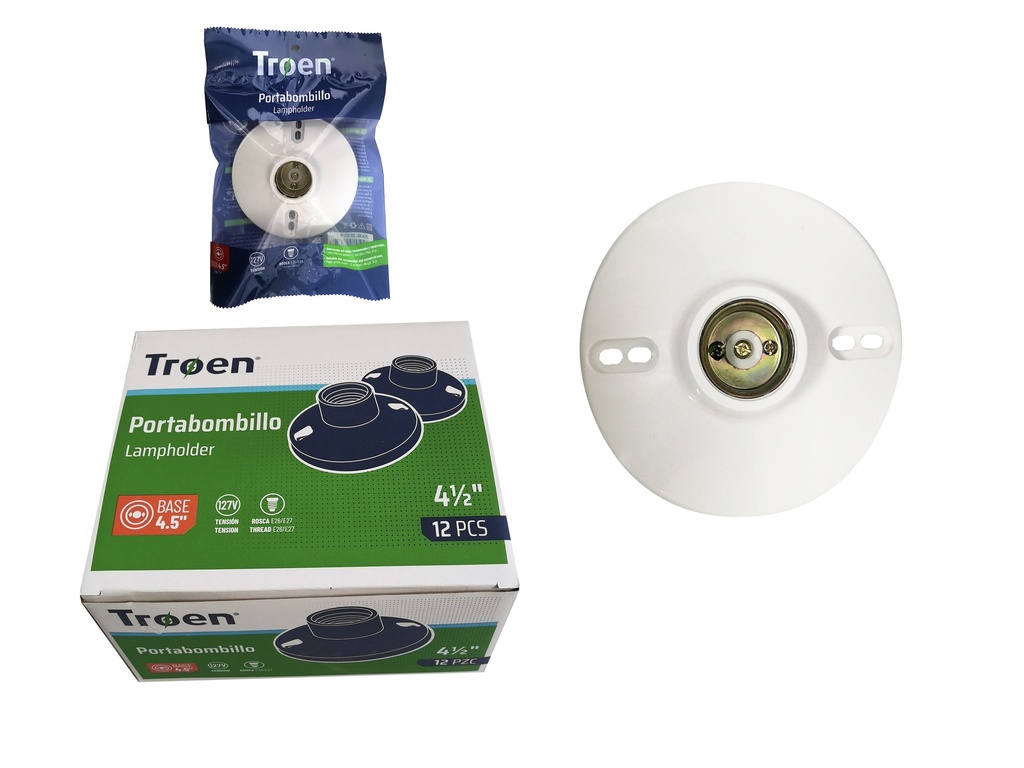 PLAFON DE PLASTICO BLANCO 4.5" TROEN 7-497