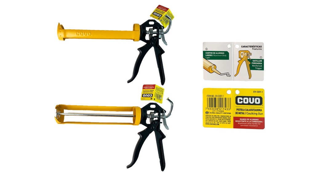 PISTOLA METAL P/CARTUCHO SILICON COVO 7-507