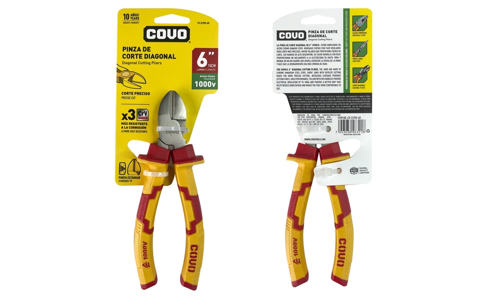 ALICATE CORTE DIAGONAL 6" AISLADO COVO 7-511