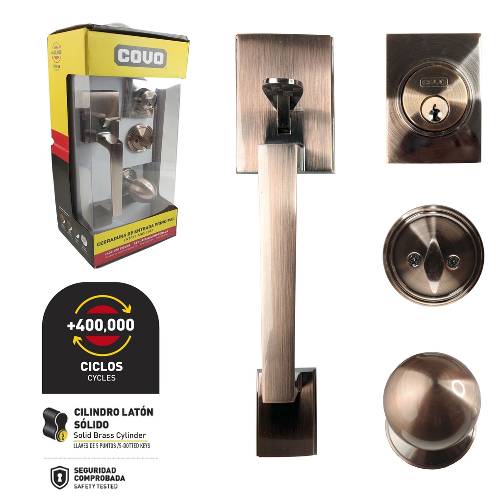 CERRADURA PUERTA PRINCIPAL COBRE COVO 7-538