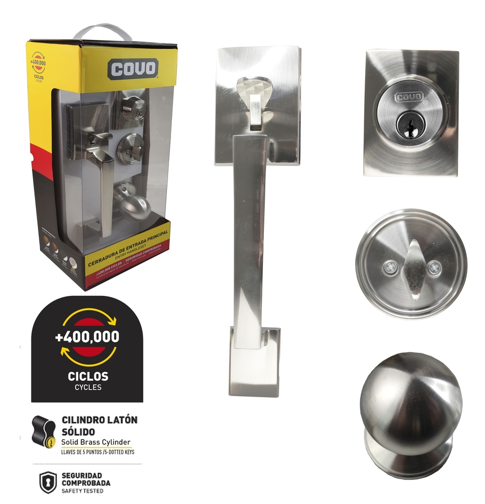 CERRADURA PUERTA PRINCIPAL PLATA COVO 7-539