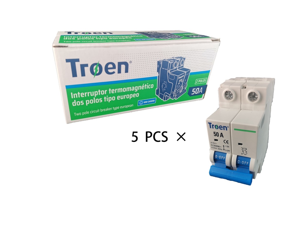 BREAKER TERMOMAGNETICO 2P x 50 AMP TROEN 7-544