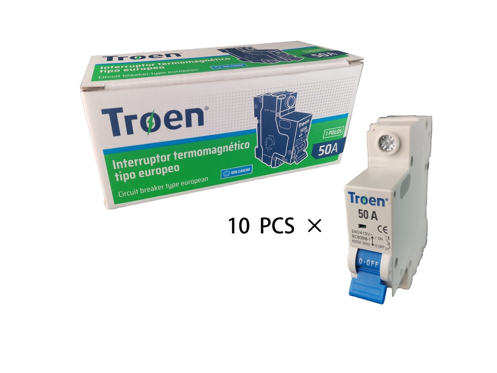 BREAKER TERMOMAGNETICO 1P x 50 AMP TROEN 7-554