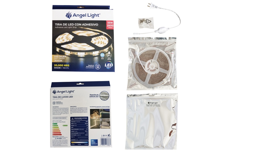 CINTA LED LUZ CALIDA 5 MTS x 35W IP45 C/ADHESIVO ANGEL L 7-562