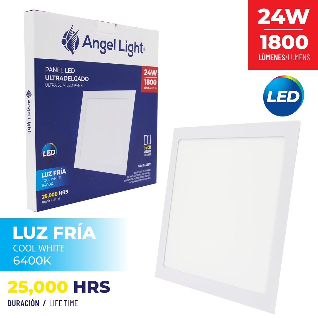 PANEL LED EMP CUAD LUZ FRIA 24W ANGEL L 7-568
