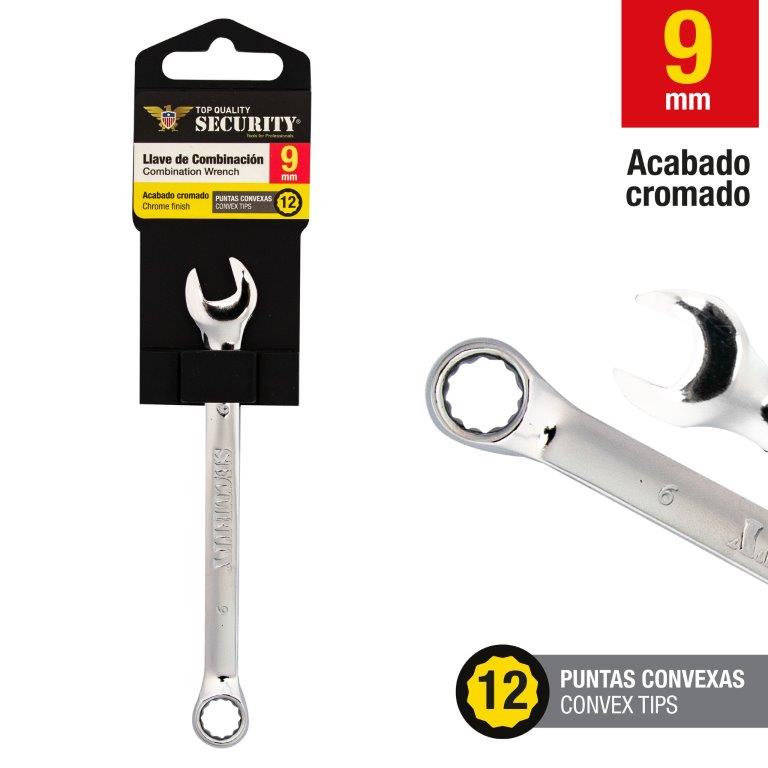 LLAVE COMBINADA x 9MM SECURITY 7-598