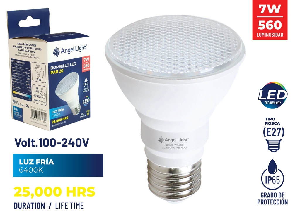 BOMBILLO LED PAR 20 7W ANGEL LIGHT 7-634