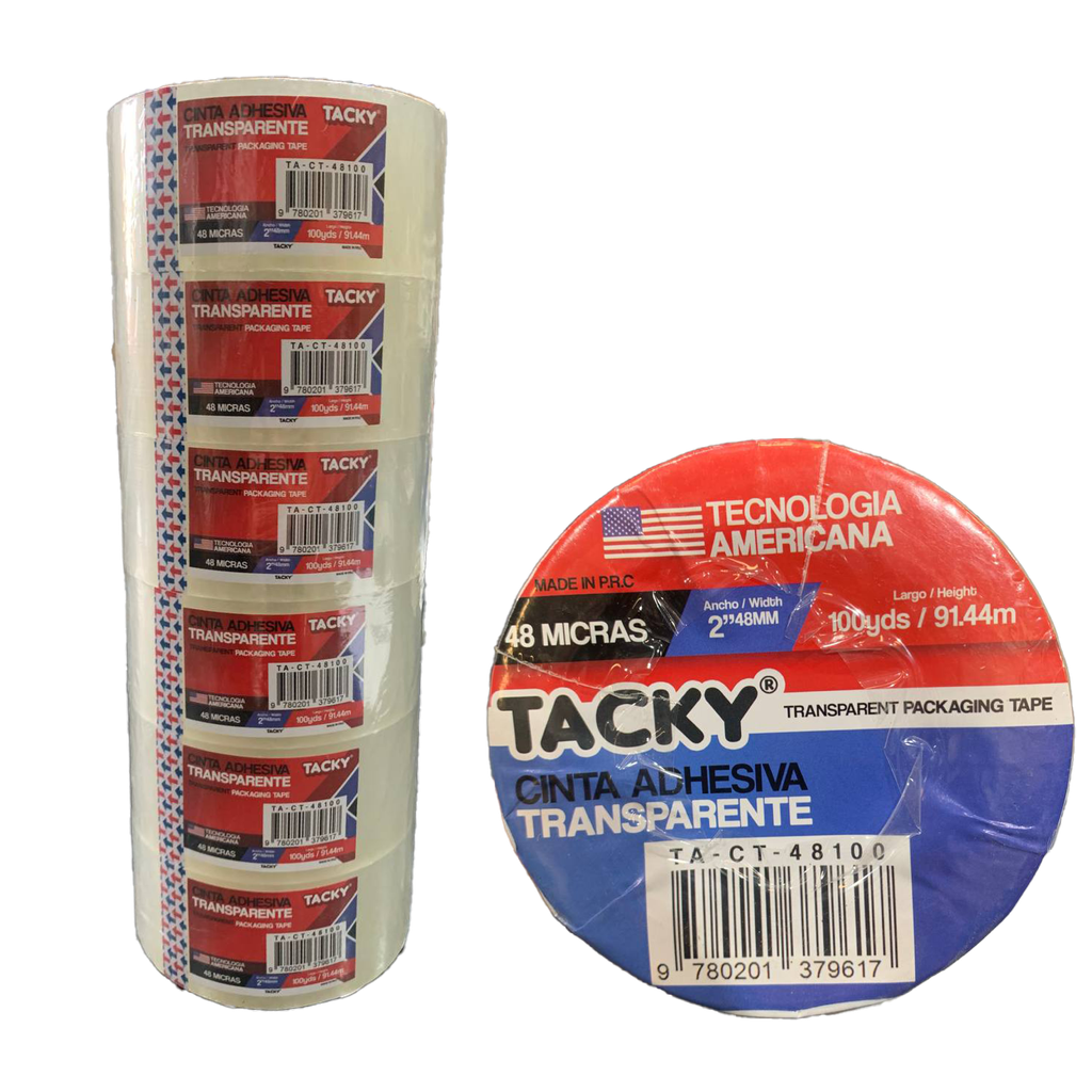 CINTA EMBALAR TRANSPARENTE x 100Y TACKY 7-739