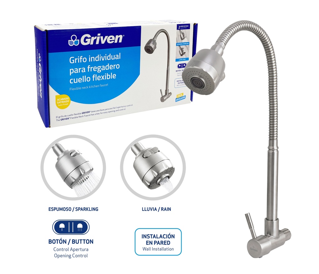 LLAVE FREGADERO INDIVIDUAL PARED GRIVEN 7-750