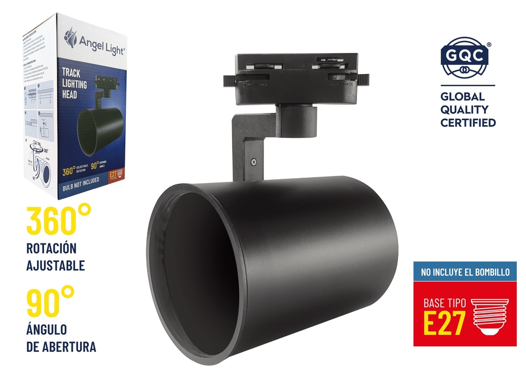 CABEZAL NEGRO P/RIEL S/BOMBILLO ANGEL LIGHT 7-767