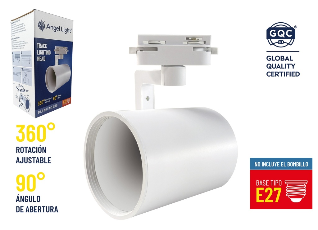 CABEZAL BLANCO P/RIEL S/BOMBILLO ANGEL LIGHT 7-768