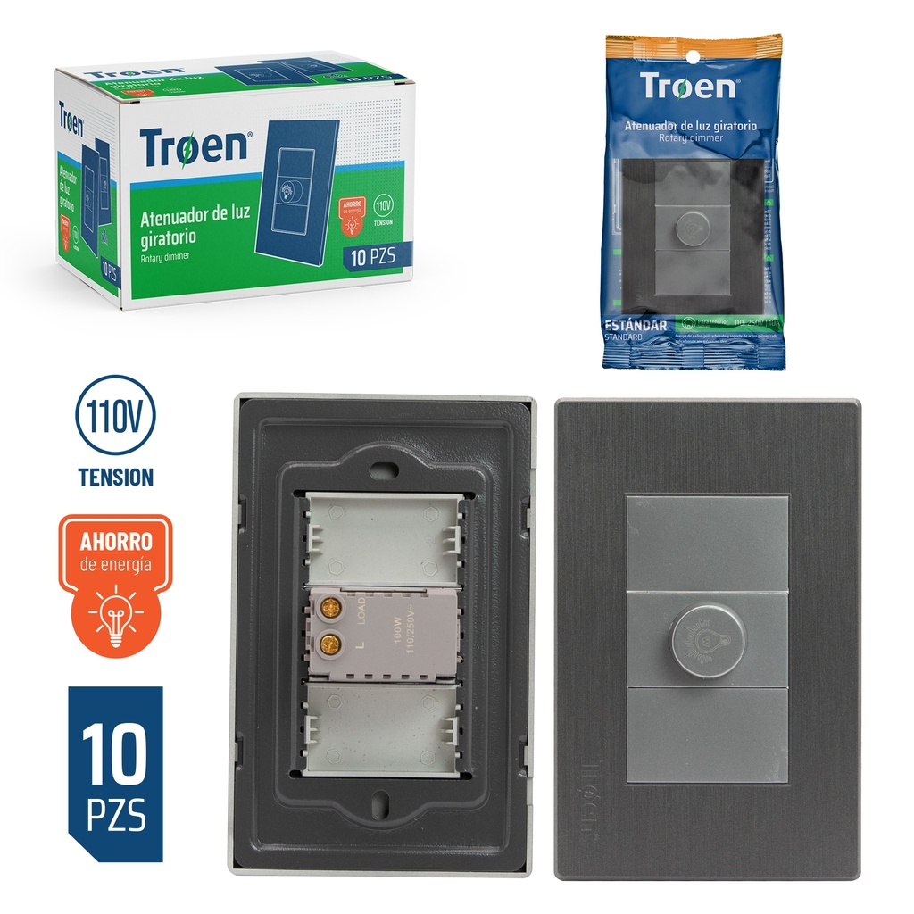 INTERRUPTOR DIMMER GRIS TROEN 7-780